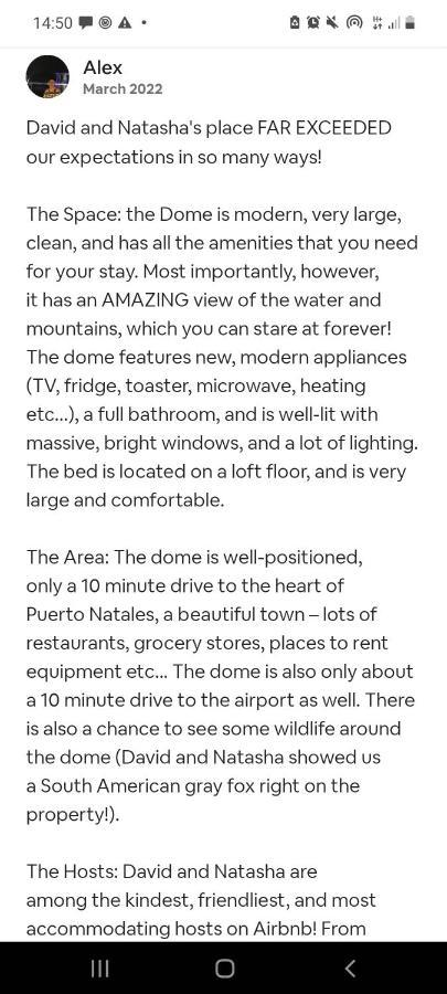 Dome With Stunning Glacier & Mountain Views 푸에르토나탈레스 외부 사진